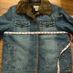 Vintage denim fur jacket